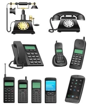 Phone evolution Stock Illustration
