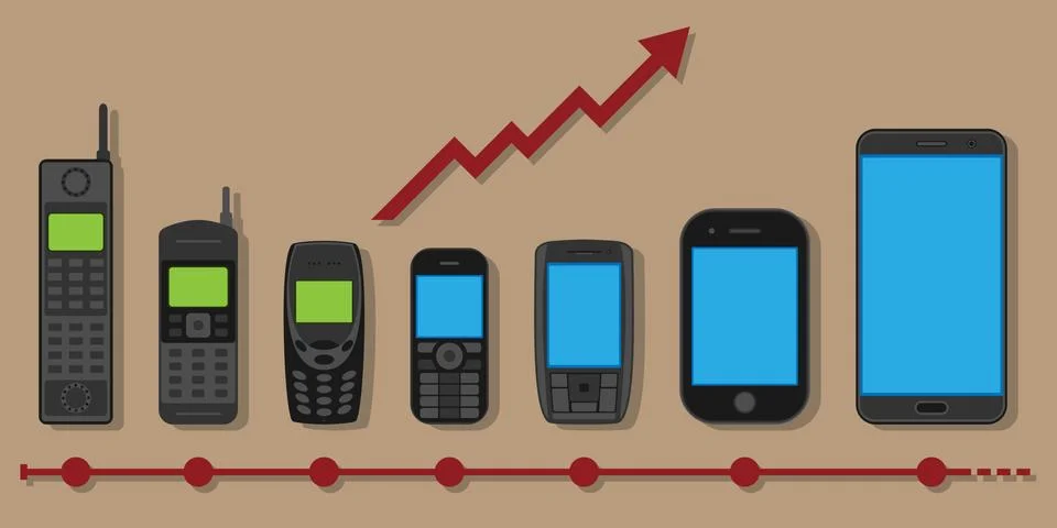 Phone evolution Stock Illustration