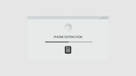 Phone extraction data download progress overlay on black screen 스톡 동영상 316032818