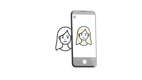 Phone face scanning identification, looped switch 스톡 동영상 295791847