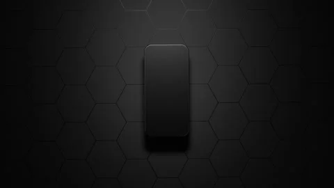 The phone falls on a solid futuristic surface creating gravitational and soun Stock Footage 261166041