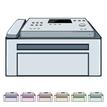 Phone fax machine cartoon vector graphic Stock Illustration