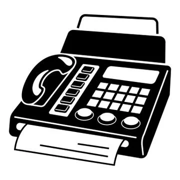 Phone fax in perspective icon, simple style Stock Illustration