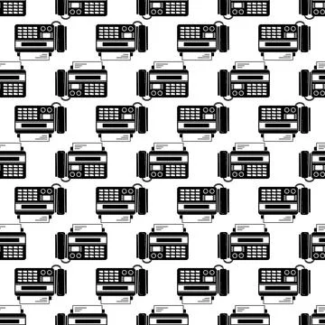 Phone fax top view pattern seamless vector Illustrazione stock