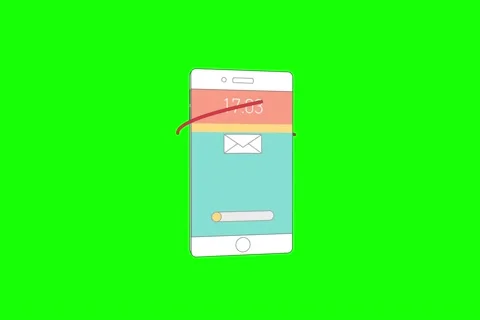 Phone Flat Animation.Green Screen Video stock 64085222