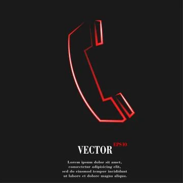 Phone. Flat modern web button and space for your text Stock Illustration