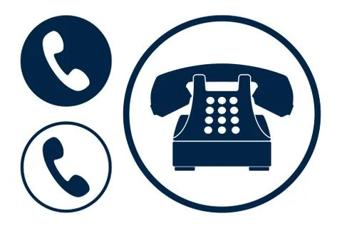 Phone flat vector icons isolated on white Stock Illustration