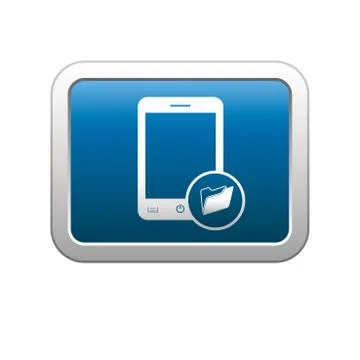Phone folder icon on blue Stock Illustration