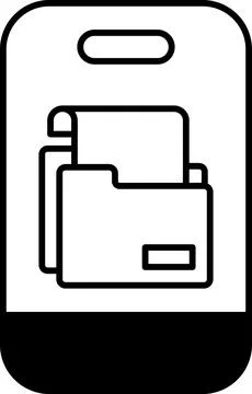 A phone with a folder icon on it Illustrazione stock