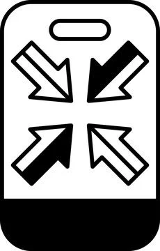 A phone with four arrows pointing in different directions Stock Illustration