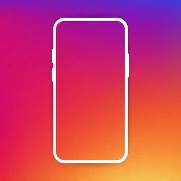 Phone frame template. Modern flat style on a gradient background. Vector illu Stock Illustration