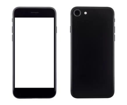 Phone front and backside view isolated on white background Stock Photos