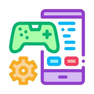 Phone game app icon vector outline illustration Illustrazione stock