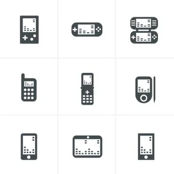 Phone Game icons, vector. Stock Illustration