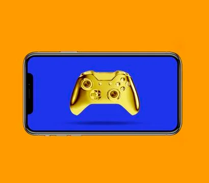 Phone with a gamepad on the screen Stock Illustration