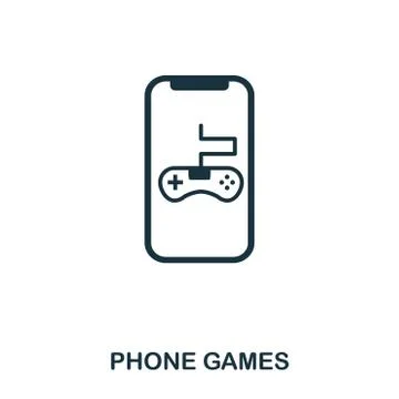 Phone Games icon. Flat style icon design. UI. Illustration of phone games icon Stock Illustration
