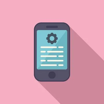 Phone gear support icon flat vector. Data paper Stock Illustration