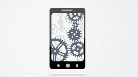 Phone with gears animation Stock Footage 37630854