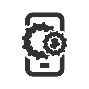 Phone with gears 스톡 일러스트