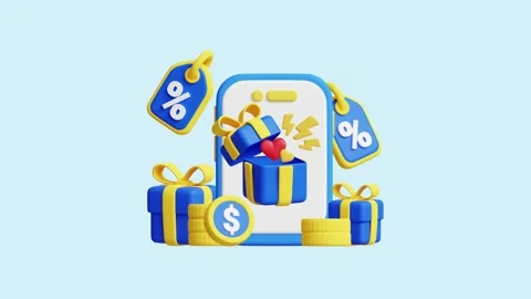 Phone Gift Box 3D Animated Concept. Stock Footage 289454649