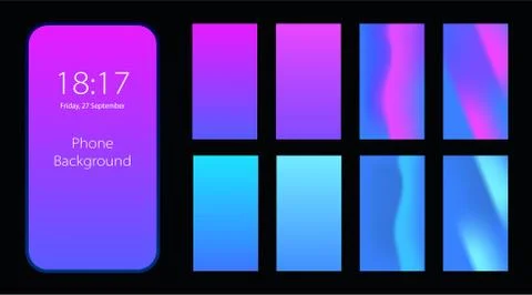 Phone gradient background with saturated colors. 스톡 일러스트