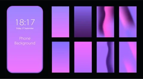 Phone gradient background with saturated colors. イラスト素材