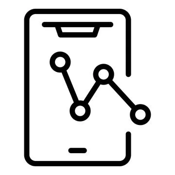 Phone graph path icon outline vector. Motion pin Stock Illustration
