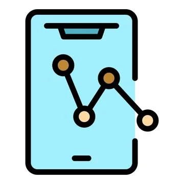 Phone graph path icon vector flat Illustrazione stock