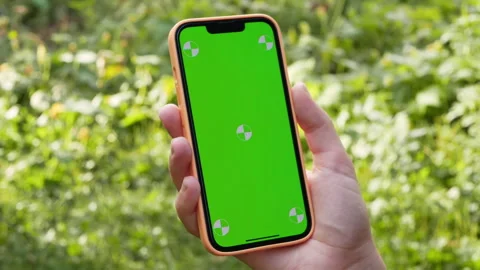 A phone with a green background for tracking Stock Footage 288836571