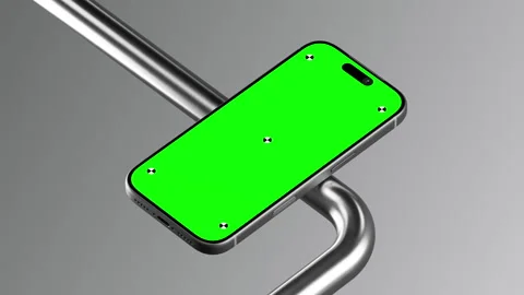 Phone Green Screen Chrome Bar Horizontal Video stock 344242261