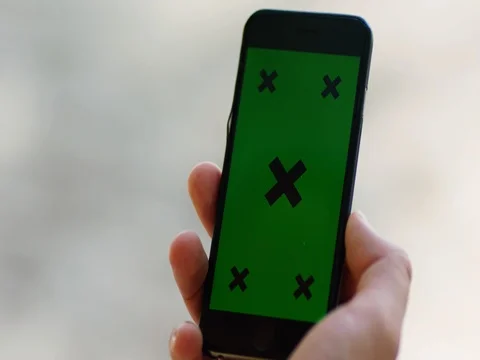 Phone with green screen Stock Footage 81106335