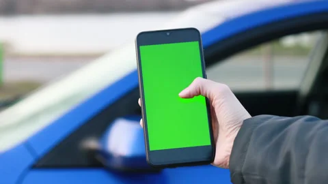 Phone with Green Screen of mockup Stock Footage 152165867