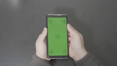 phone green screen with tracking points | Stock Video | Pond5
