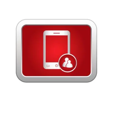 Phone group icon red Stock Illustration