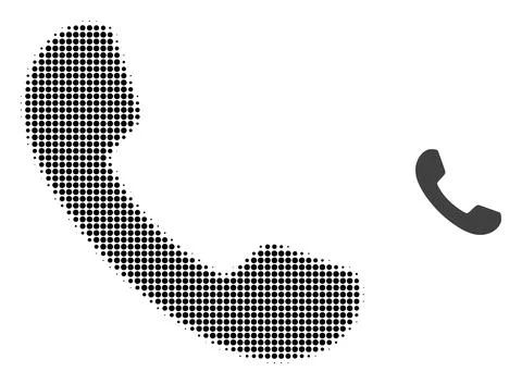 Phone Halftone Dotted Icon Stock Illustration