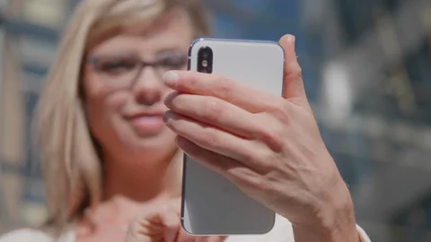 Phone Hand Held Mobile Technology, Smart Girl Young Lady Background Lifestyle Stock Footage 120379461