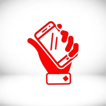 Phone in hand icon stock vector illustration flat design Ilustração Stock