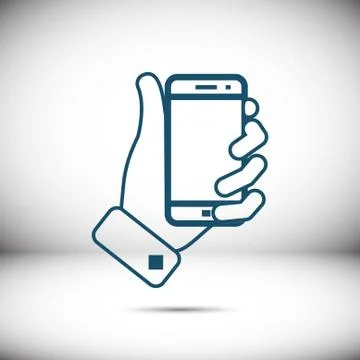 Phone in hand icon stock vector illustration flat design Stock Illustration