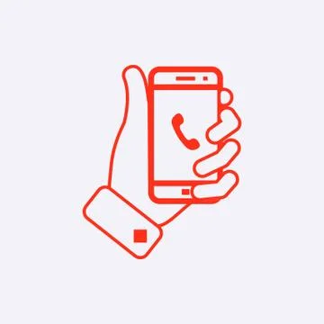 Phone in hand icon stock vector illustration flat design Stockillustratie
