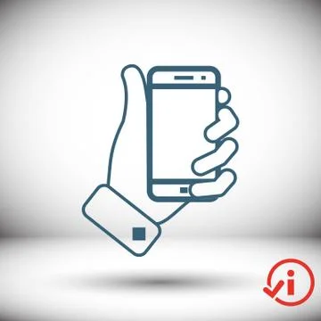 Phone in hand icon stock vector illustration flat design Stockillustratie