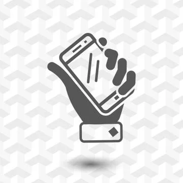 Phone in hand icon stock vector illustration flat design Stockillustratie