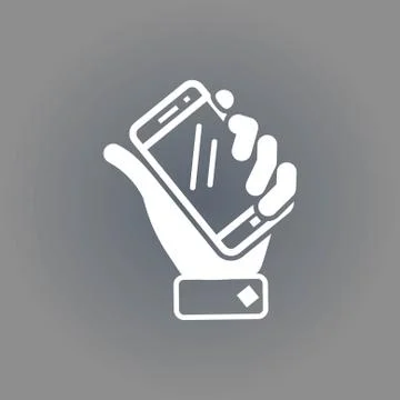 Phone in hand icon stock vector illustration flat design 스톡 일러스트