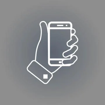 Phone in hand icon stock vector illustration flat design Stock Illustration