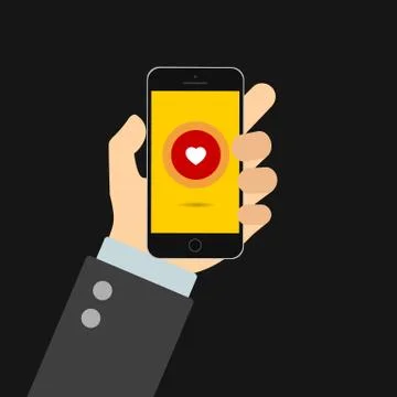 Phone in the hand with like Illustrazione stock