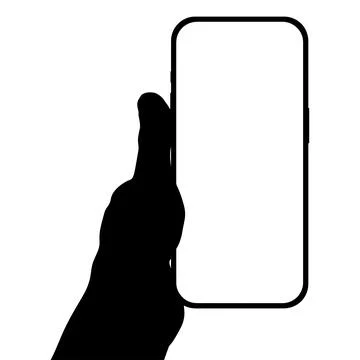 A phone in a hand on a transparent background in vector format Illustrazione stock
