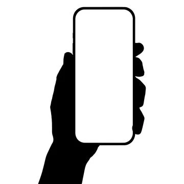 A phone in a hand on a transparent background in vector format 스톡 일러스트