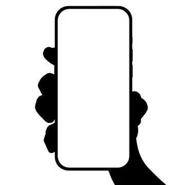 A phone in a hand on a transparent background in vector format Illustrazione stock
