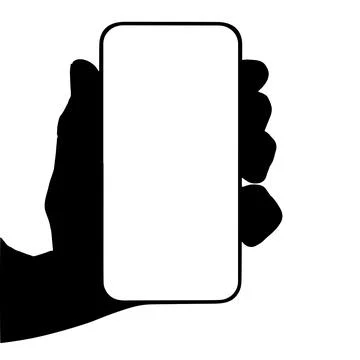 A phone in a hand on a transparent background in vector format Illustrazione stock