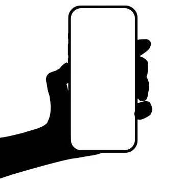 A phone in a hand on a transparent background in vector format 스톡 일러스트