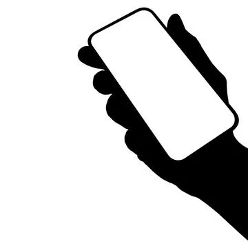 A phone in a hand on a transparent background in vector format 스톡 일러스트